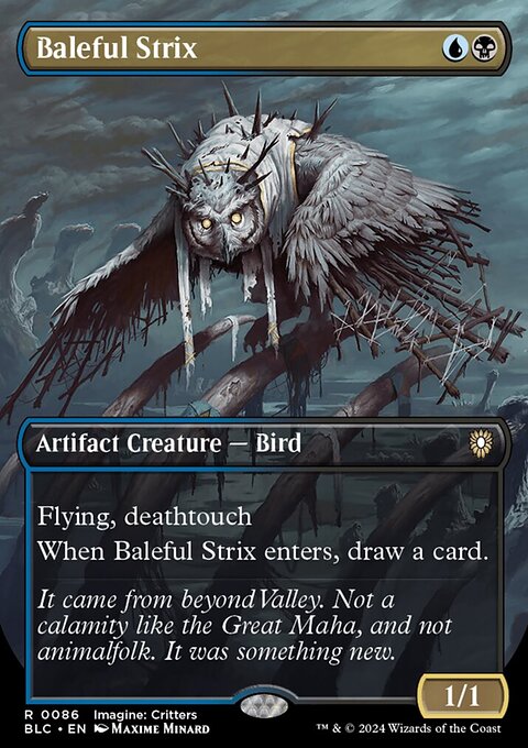 Baleful Strix, Bloomburrow Commander #86, Magic: The Gathering card