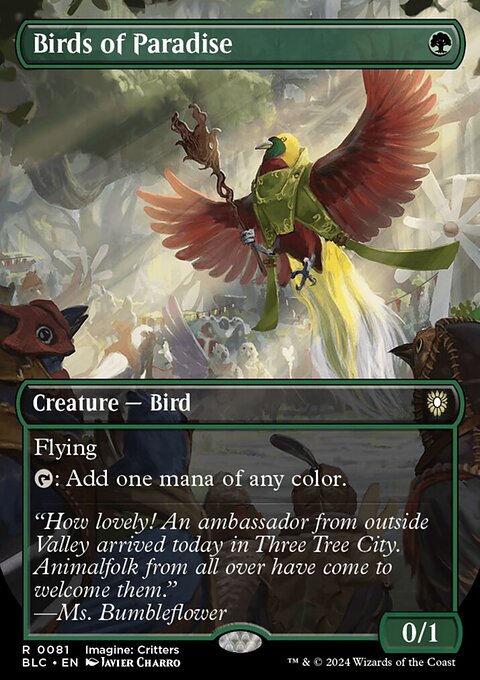 Birds of Paradise, Bloomburrow Commander #81, Magic: The Gathering card