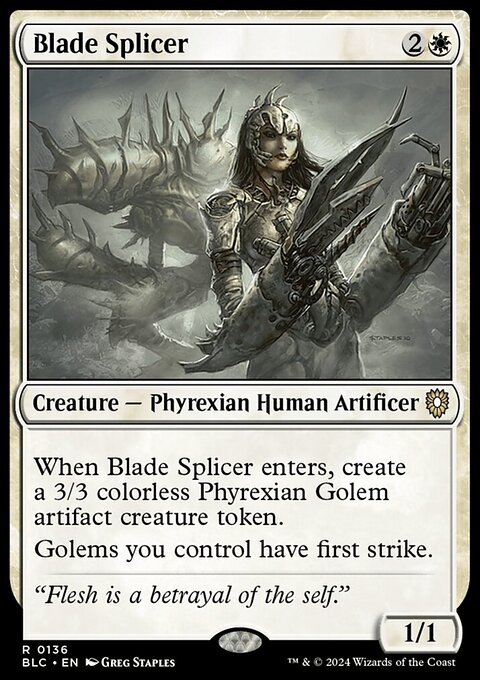 Blade Splicer, Bloomburrow Commander #136, Magic: The Gathering card