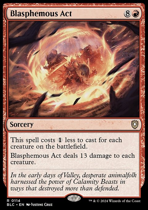 Blasphemous Act, Bloomburrow Commander #114, Magic: The Gathering card