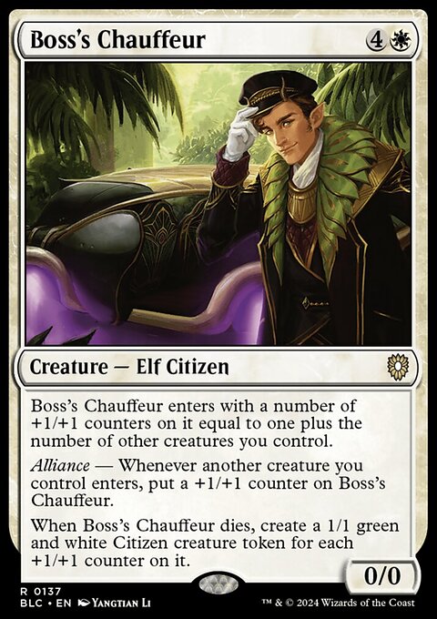 Boss's Chauffeur, Bloomburrow Commander #137, Magic: The Gathering card