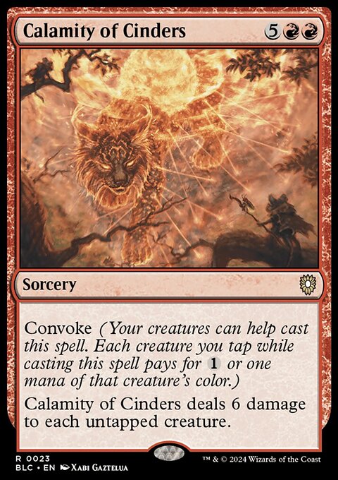 Calamity of Cinders, Bloomburrow Commander #23, Magic: The Gathering card