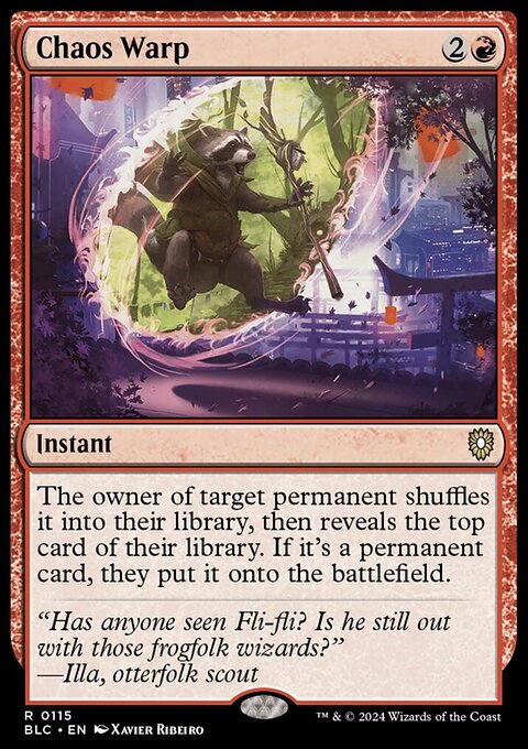 Chaos Warp, Bloomburrow Commander #115, Magic: The Gathering card