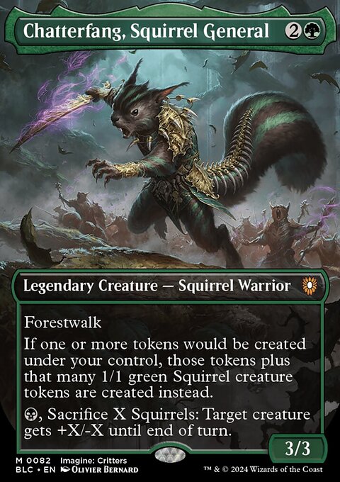 Chatterfang, Squirrel General, Bloomburrow Commander #82, Magic: The Gathering card