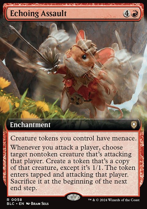 Echoing Assault, Bloomburrow Commander #58, Magic: The Gathering card