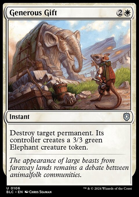 Generous Gift, Bloomburrow Commander #106, Magic: The Gathering card