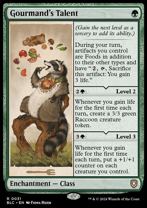 Gourmand's Talent, Bloomburrow Commander #31, Magic: The Gathering card