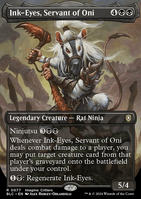 Ink-Eyes, Servant of Oni, Bloomburrow Commander #77, Magic: The Gathering card