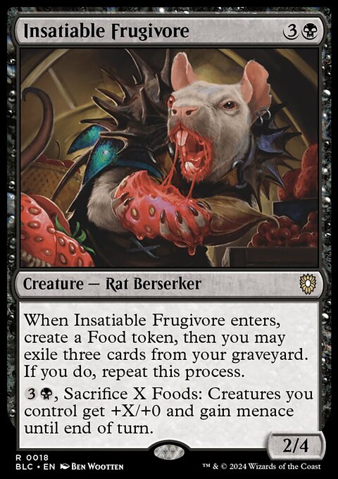 Insatiable Frugivore, Bloomburrow Commander #18, Magic: The Gathering card