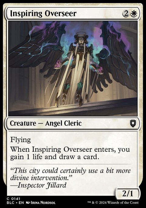 Inspiring Overseer, Bloomburrow Commander #141, Magic: The Gathering card