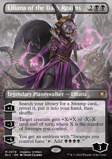 Liliana of the Dark Realms, Bloomburrow Commander #78, Magic: The Gathering card