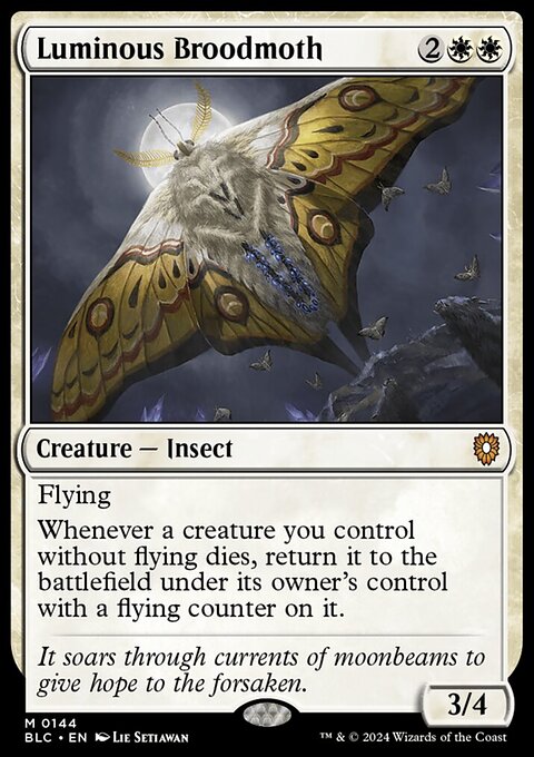Luminous Broodmoth, Bloomburrow Commander #144, Magic: The Gathering card