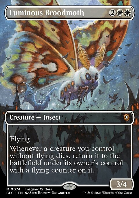 Luminous Broodmoth, Bloomburrow Commander #74, Magic: The Gathering card