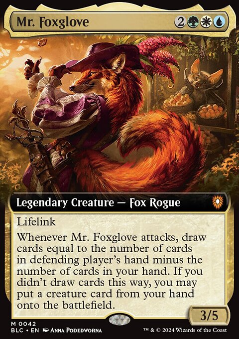 Mr. Foxglove, Bloomburrow Commander #42, Magic: The Gathering card