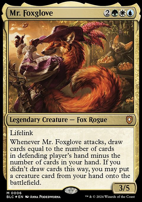 Mr. Foxglove, Bloomburrow Commander #6, Magic: The Gathering card