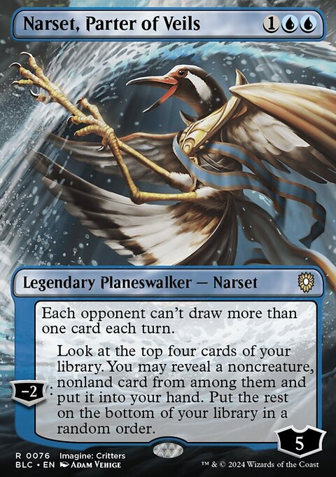 Narset, Parter of Veils, Bloomburrow Commander #76, Magic: The Gathering card