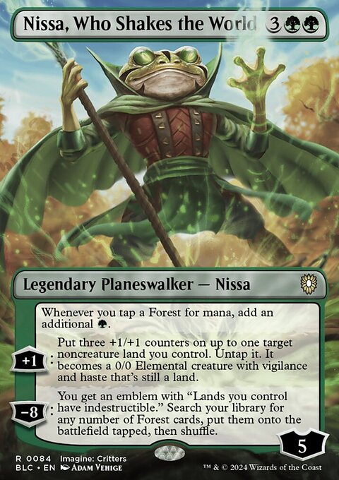 Nissa, Who Shakes the World, Bloomburrow Commander #84, Magic: The Gathering card