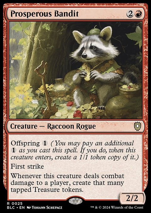 Prosperous Bandit, Bloomburrow Commander #25, Magic: The Gathering card