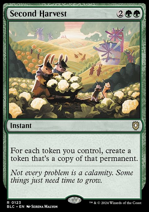 Second Harvest, Bloomburrow Commander #123, Magic: The Gathering card