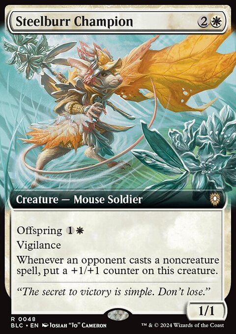 Steelburr Champion, Bloomburrow Commander #48, Magic: The Gathering card