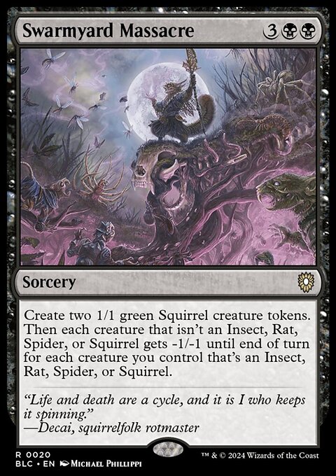 Swarmyard Massacre, Bloomburrow Commander #20, Magic: The Gathering card