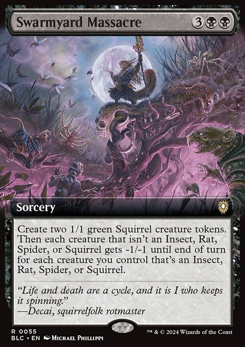 Swarmyard Massacre, Bloomburrow Commander #55, Magic: The Gathering card
