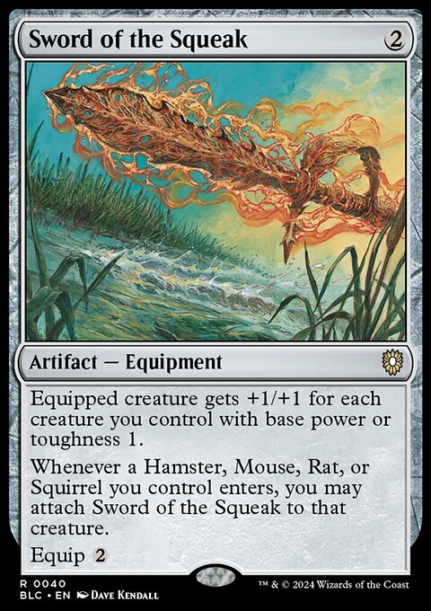Sword of the Squeak, Bloomburrow Commander #40, Magic: The Gathering card