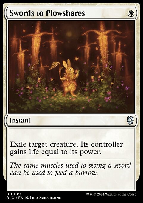 Swords to Plowshares, Bloomburrow Commander #109, Magic: The Gathering card