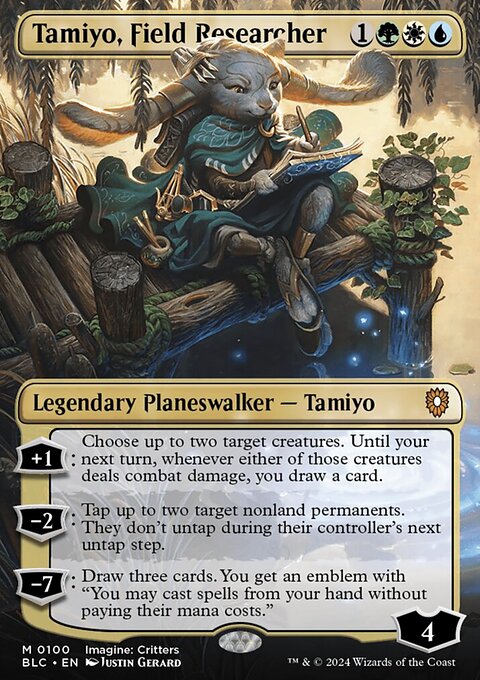 Tamiyo, Field Researcher, Bloomburrow Commander #100, Magic: The Gathering card