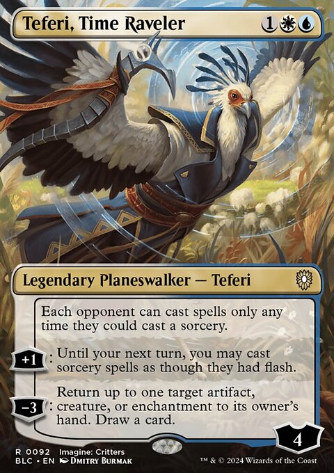 Teferi, Time Raveler, Bloomburrow Commander #92, Magic: The Gathering card