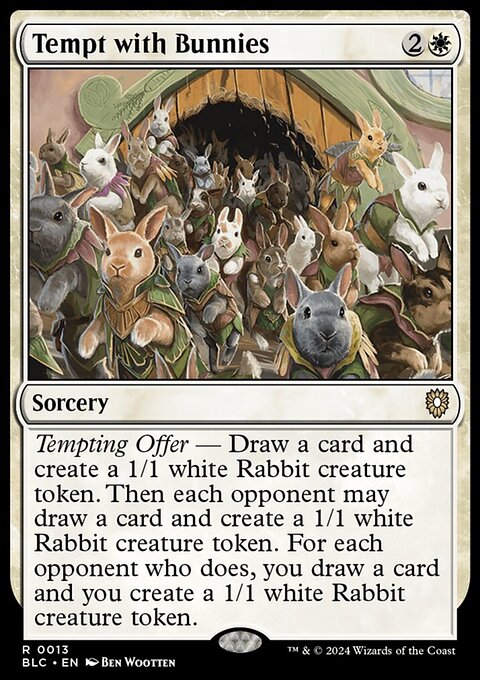 Tempt with Bunnies, Bloomburrow Commander #13, Magic: The Gathering card