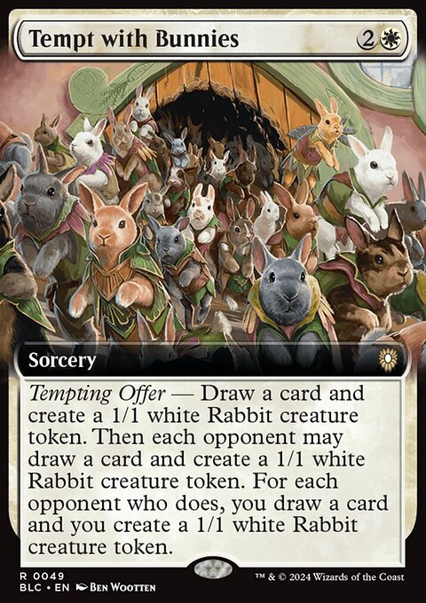 Tempt with Bunnies, Bloomburrow Commander #49, Magic: The Gathering card