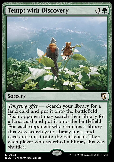 Tempt with Discovery, Bloomburrow Commander #124, Magic: The Gathering card