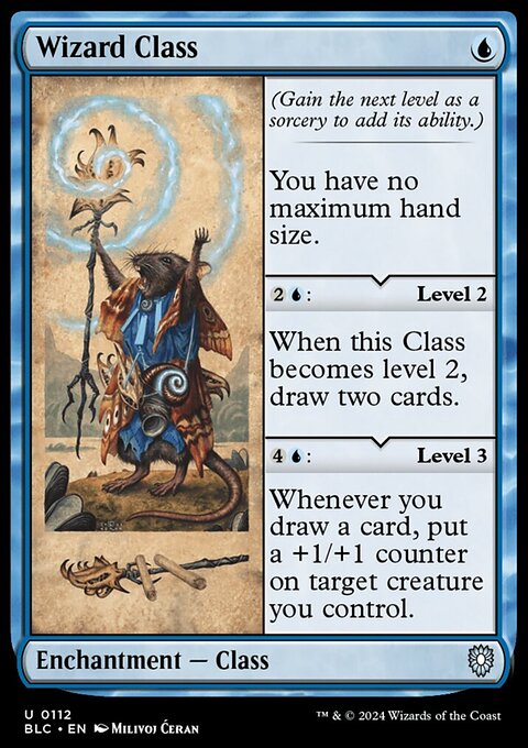 Wizard Class, Bloomburrow Commander #112, Magic: The Gathering card