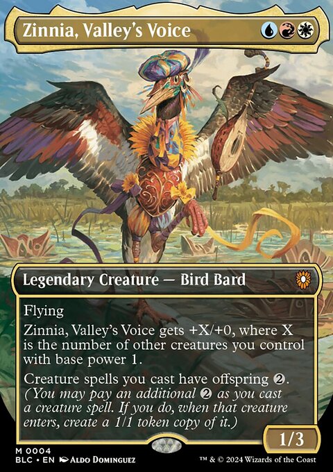 Zinnia, Valley's Voice, Bloomburrow Commander #4, Magic: The Gathering card