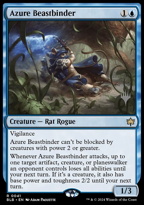 Azure Beastbinder, Bloomburrow Promos #41p, Magic: The Gathering card