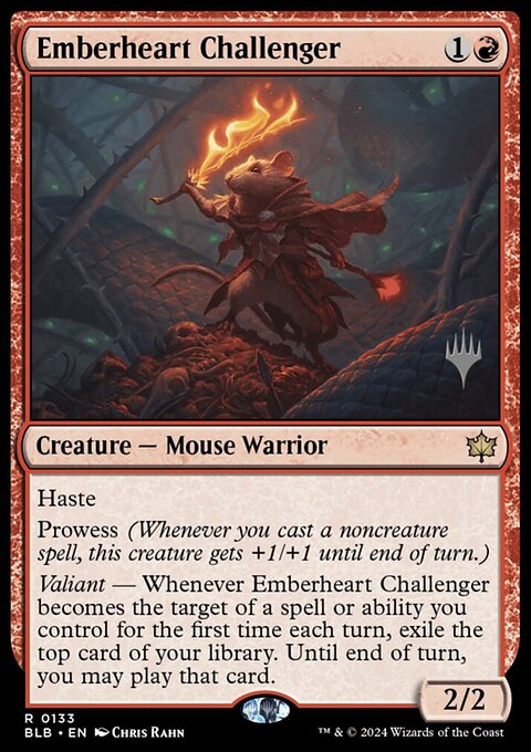Emberheart Challenger, Bloomburrow Promos #133p, Magic: The Gathering card