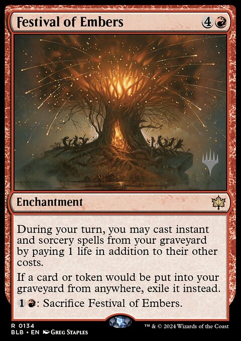 Festival of Embers, Bloomburrow Promos #134p, Magic: The Gathering card