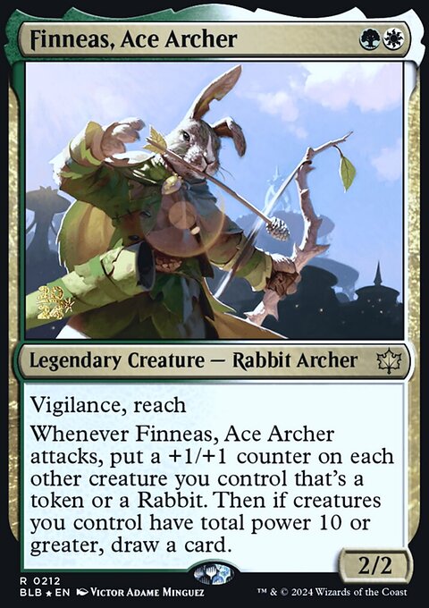 Finneas, Ace Archer, Bloomburrow Promos #212s, Magic: The Gathering card