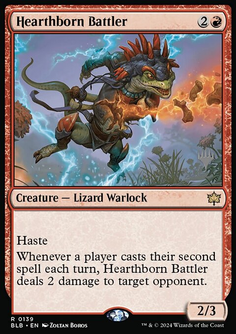 Hearthborn Battler, Bloomburrow Promos #139p, Magic: The Gathering card