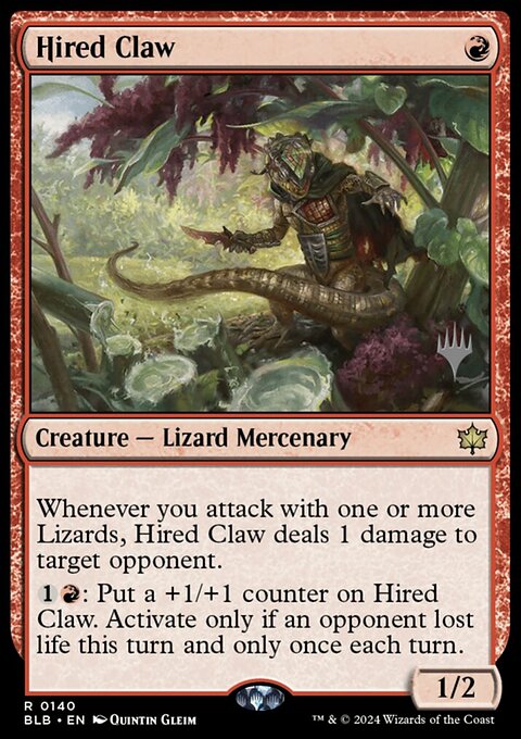 Hired Claw, Bloomburrow Promos #140p, Magic: The Gathering card