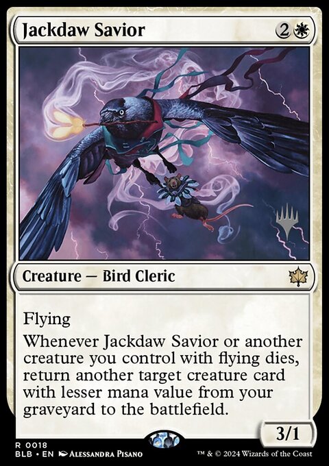 Jackdaw Savior, Bloomburrow Promos #18p, Magic: The Gathering card