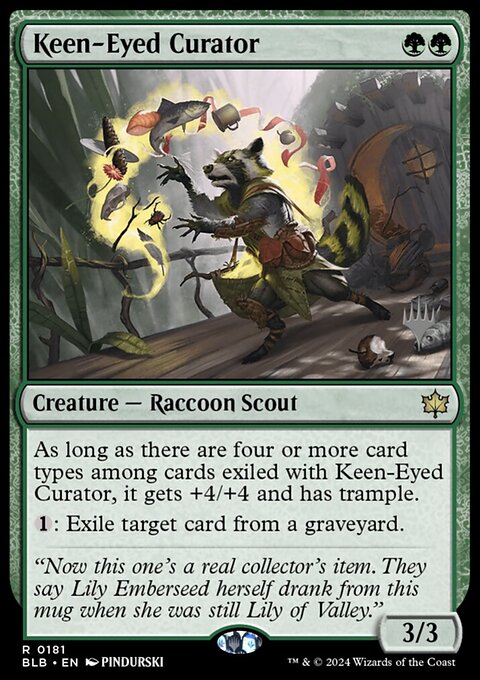 Keen-Eyed Curator, Bloomburrow Promos #181p, Magic: The Gathering card