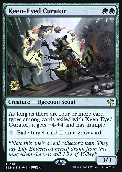 Keen-Eyed Curator, Bloomburrow Promos #181s, Magic: The Gathering card