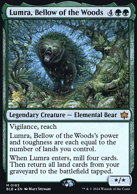 Lumra, Bellow of the Woods, Bloomburrow Promos #183s, Magic: The Gathering card