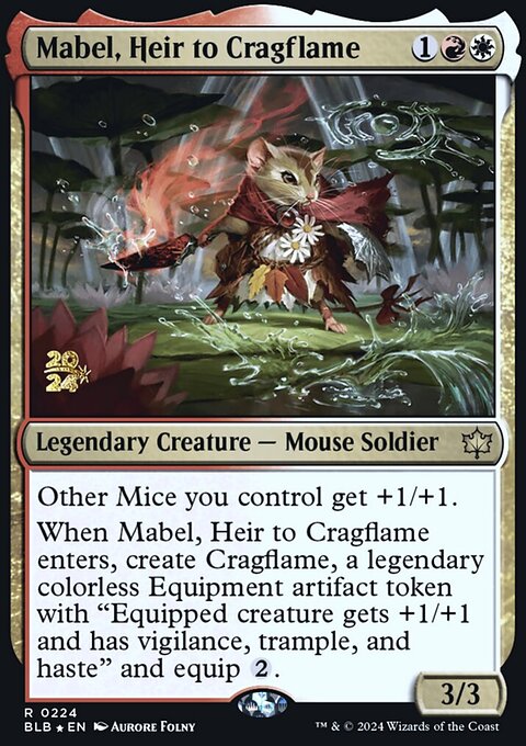 Mabel, Heir to Cragflame, Bloomburrow Promos #224s, Magic: The Gathering card