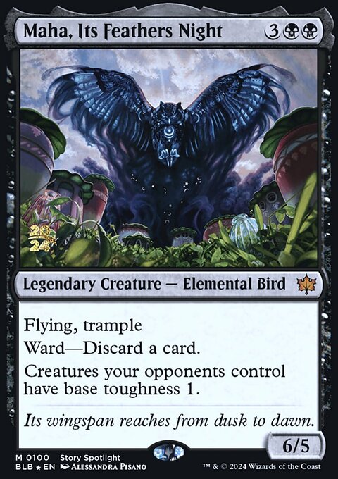 Maha, Its Feathers Night, Bloomburrow Promos #100s, Magic: The Gathering card