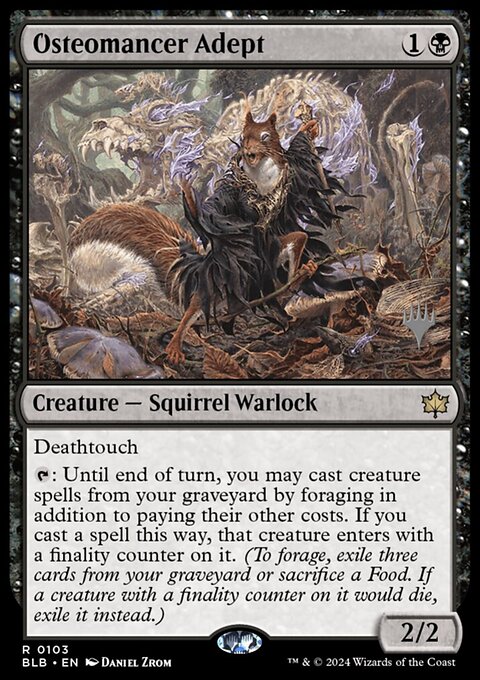 Osteomancer Adept, Bloomburrow Promos #103p, Magic: The Gathering card