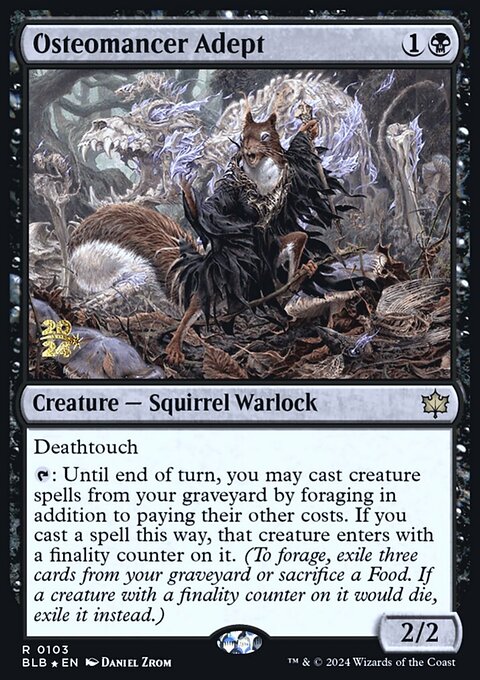 Osteomancer Adept, Bloomburrow Promos #103s, Magic: The Gathering card