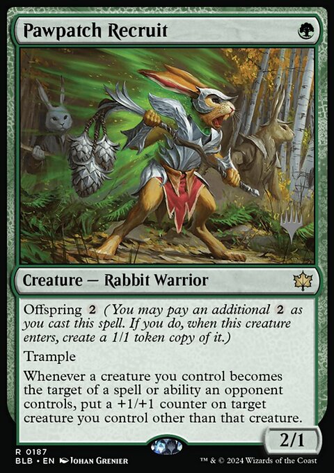 Pawpatch Recruit, Bloomburrow Promos #187p, Magic: The Gathering card